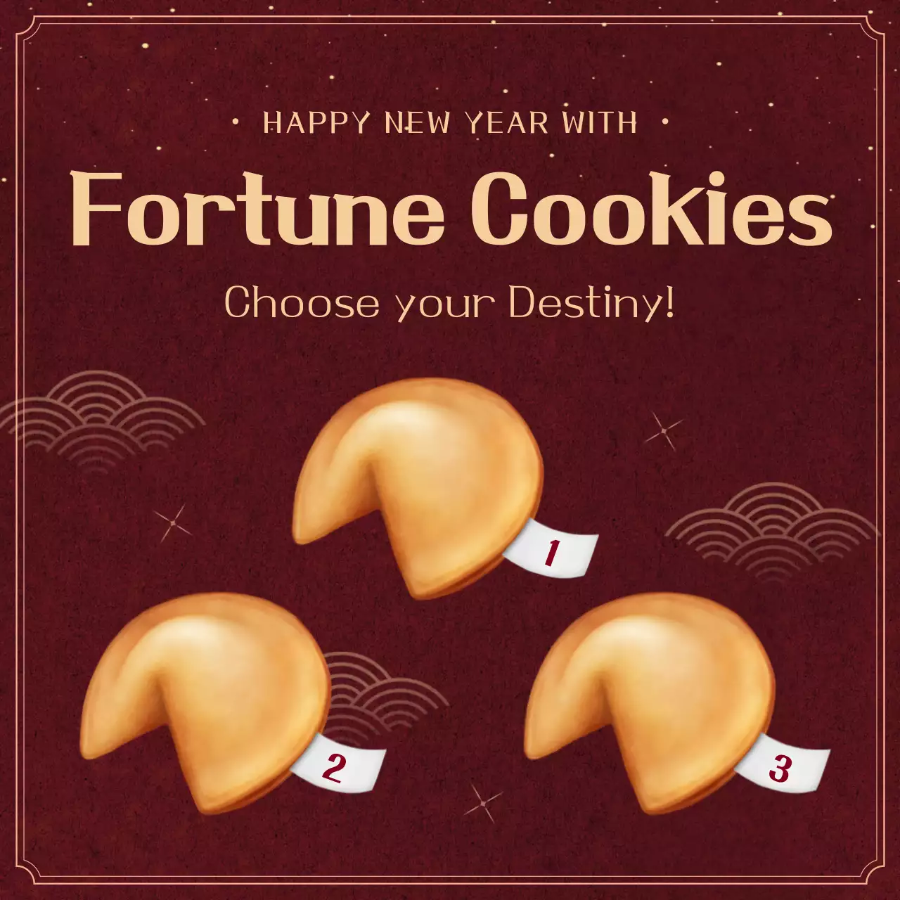 빨간색 동양 테마 포춘쿠키 추첨 이벤트