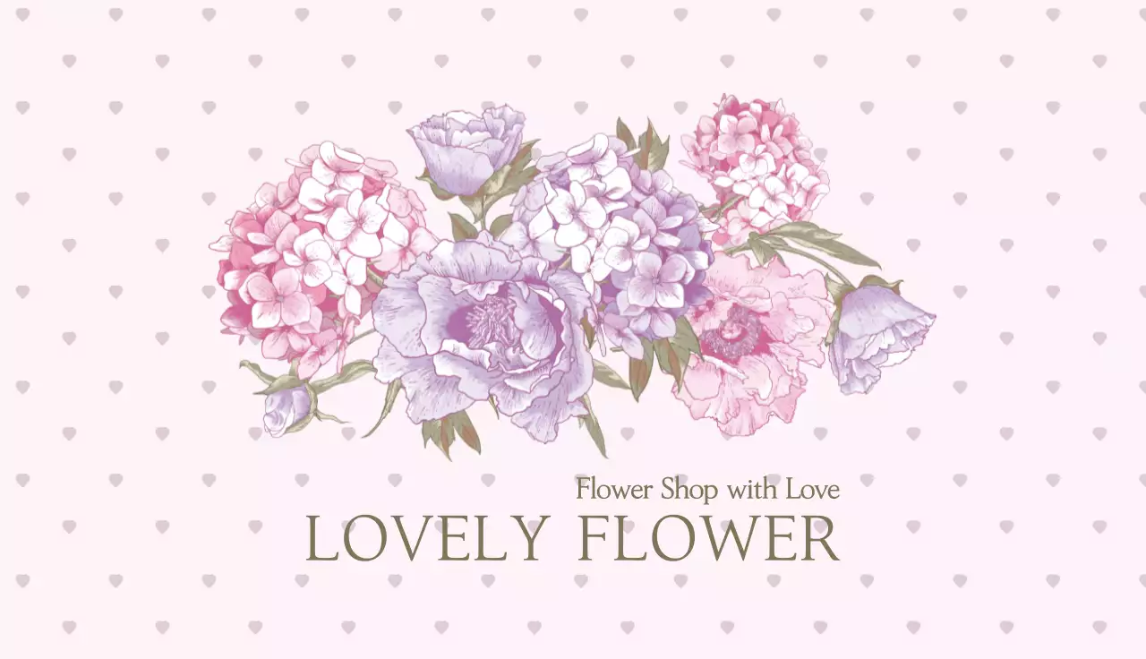 Pink Elegant Flower Promotion Business Card