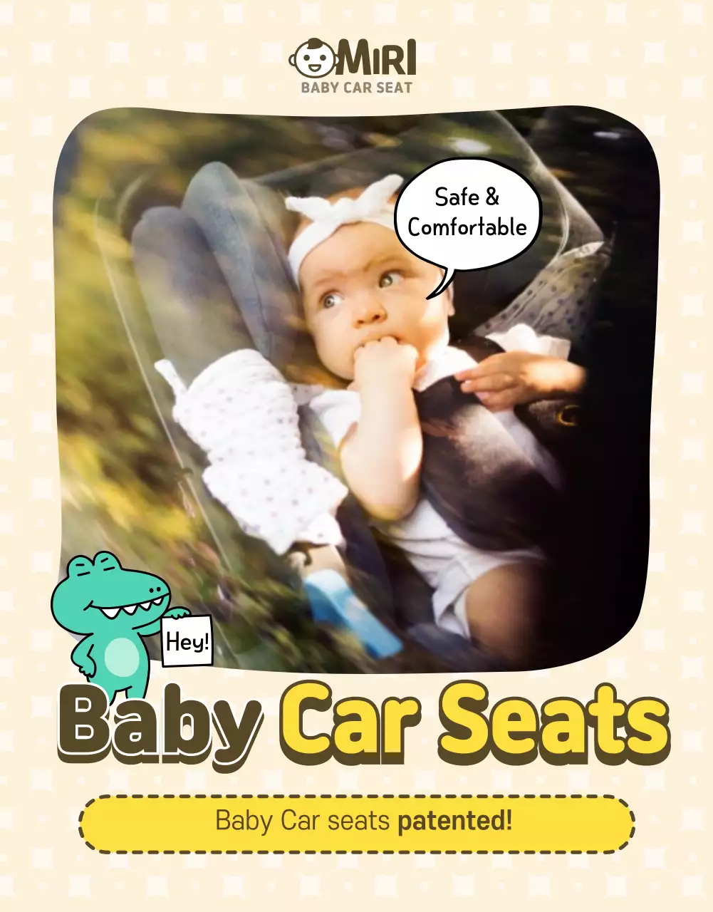 Beige Modern Baby Car Seats Promotion Poster