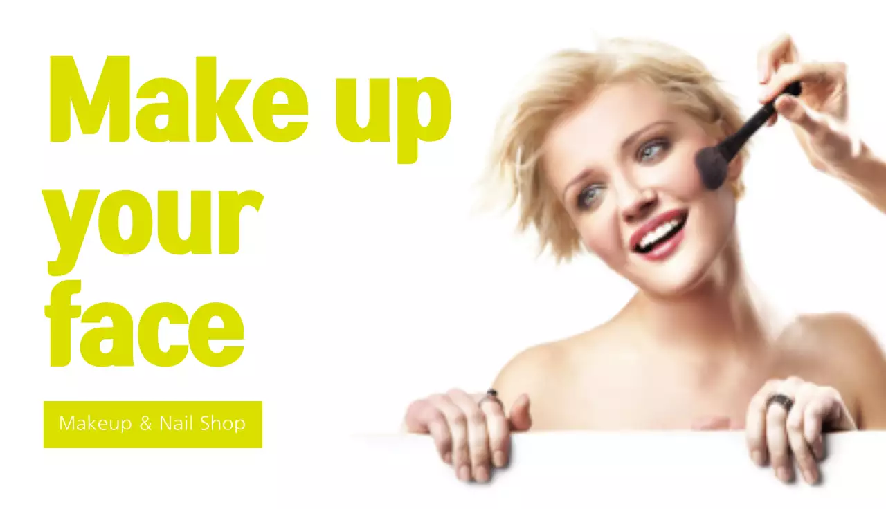 Yellow Modern Makeup Promotion Business Card