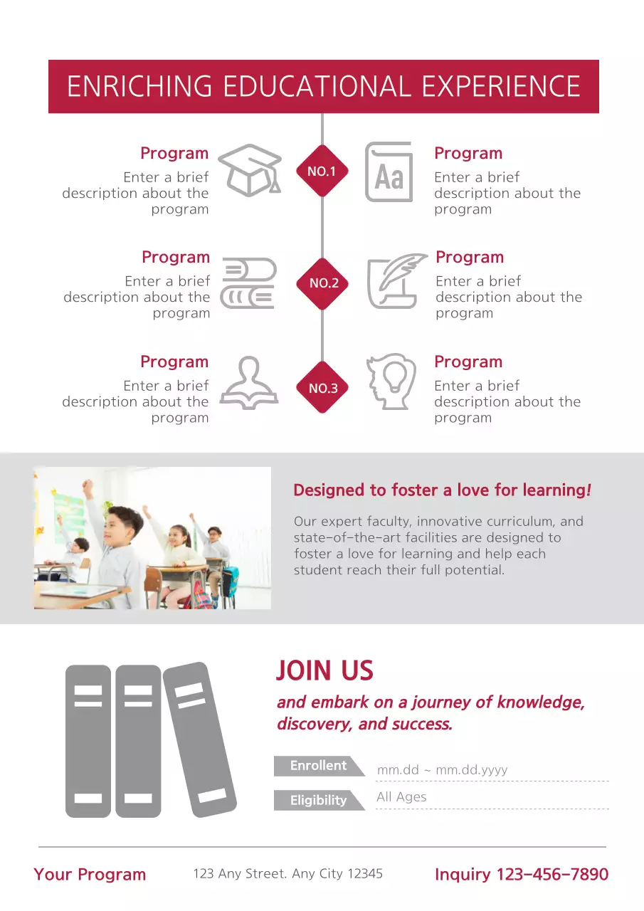 Red Professional Education Promotion Poster