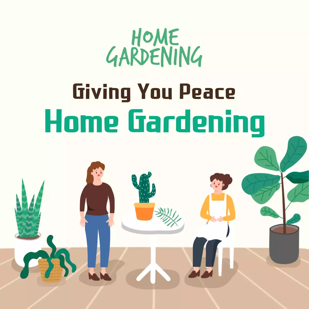 Beige Minimal Gardening Guide Social Media Post