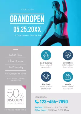 Blue Modern Yoga Promotion Poster