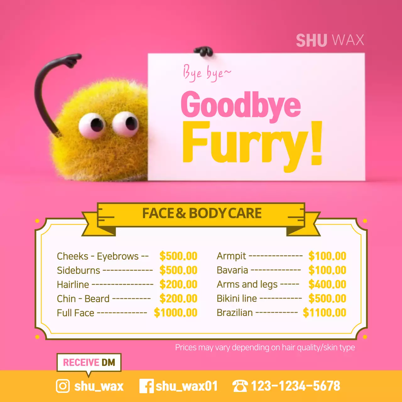 Pink Trendy Waxing Promotion Instagram Post