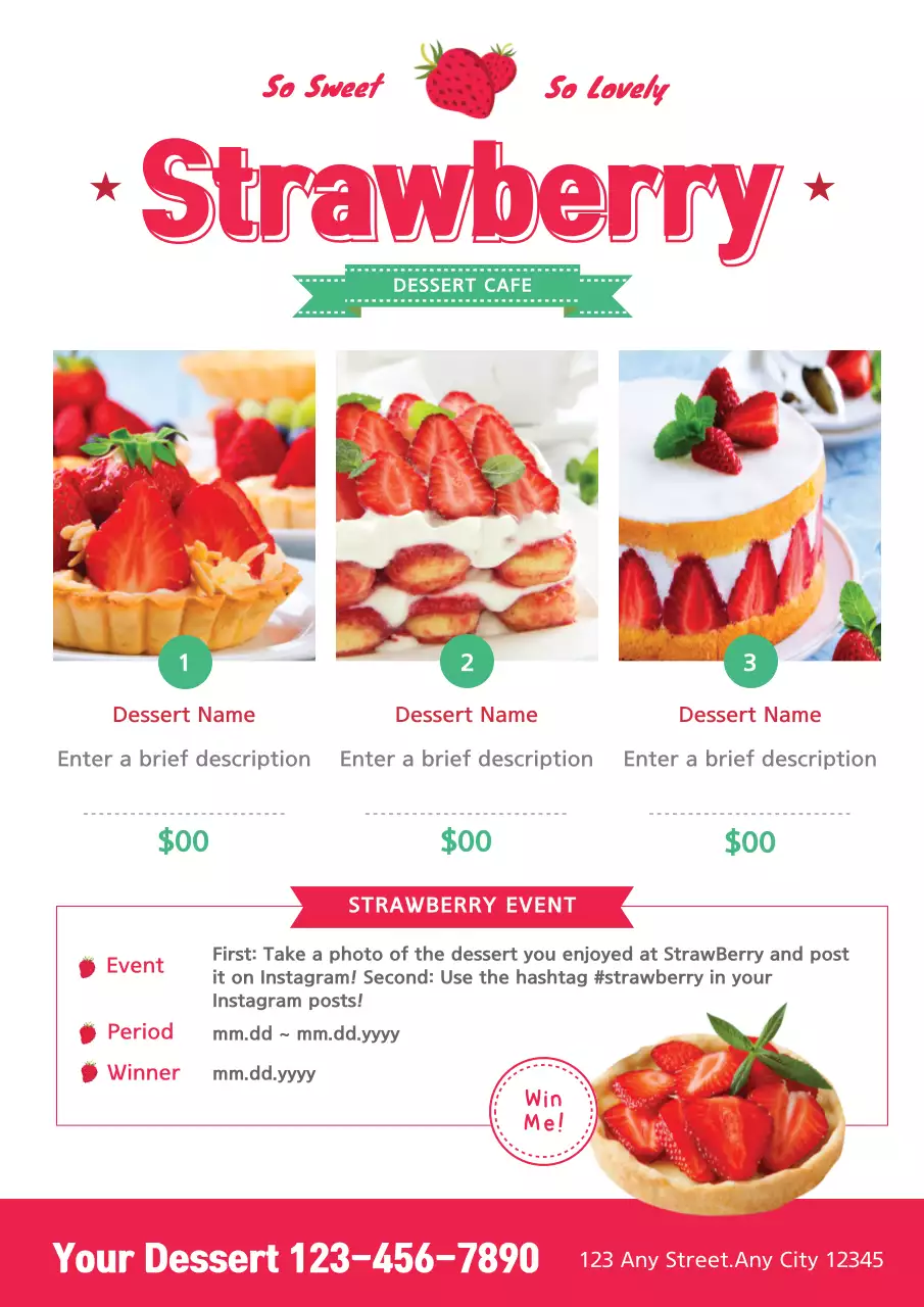 Red Trendy Dessert Promotion Poster