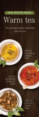 Banner de promoção de chá rústico marrom
