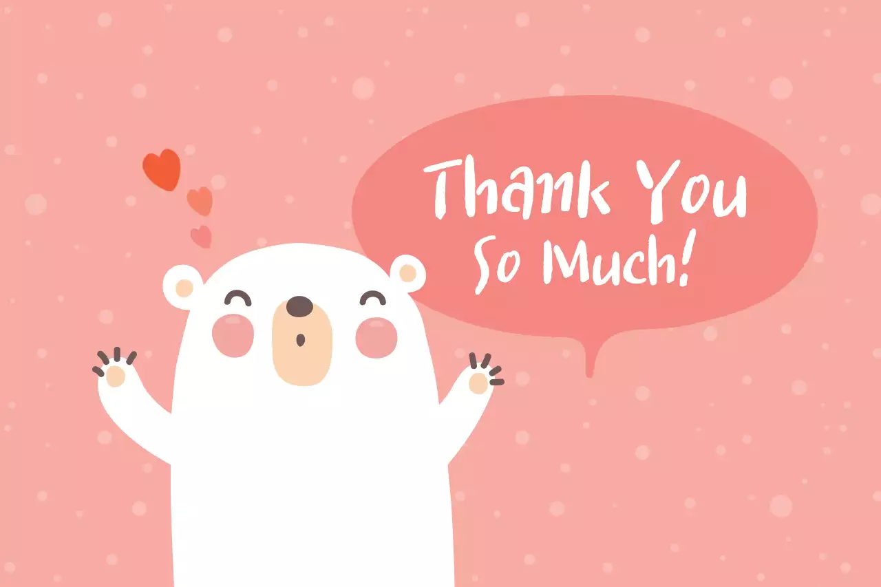 Pink Simple Thank You Card Banner