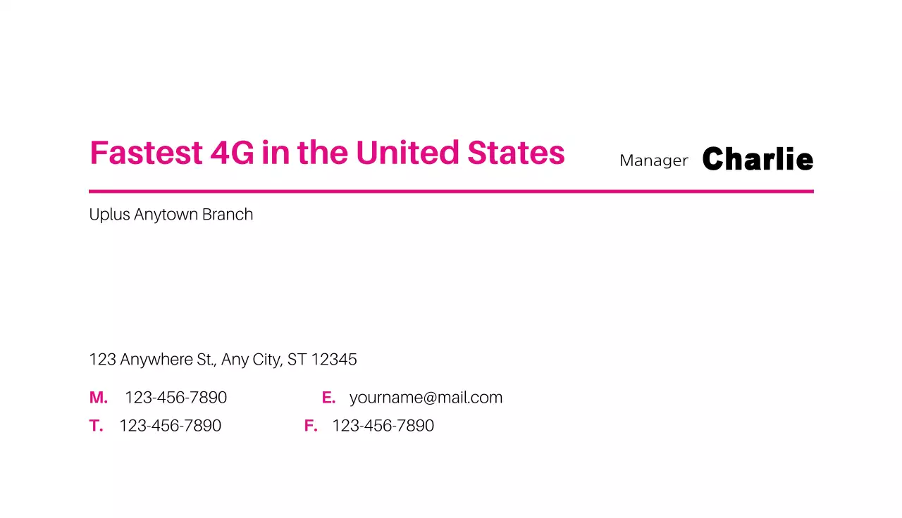 Pink Modern 4G Business Card