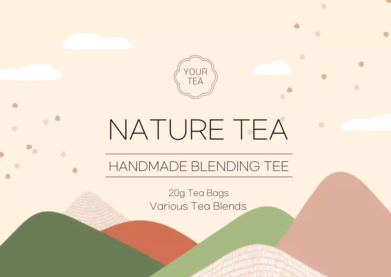 Beige Nature Tea Promotion Poster