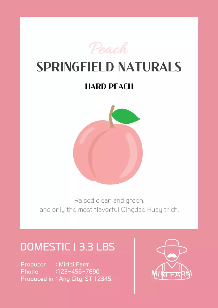 Pink Simple Peach Label Poster