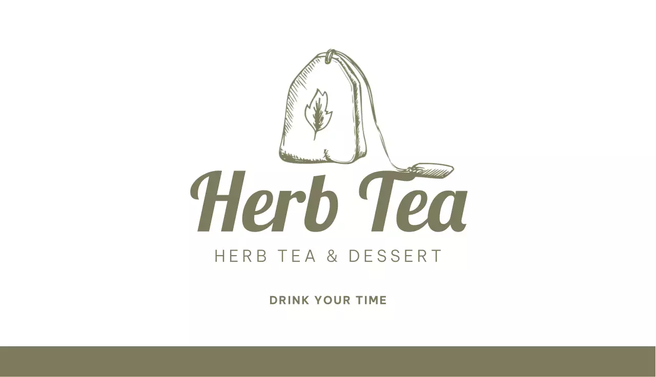 Sage Minimal Tea Promotion Business Card
