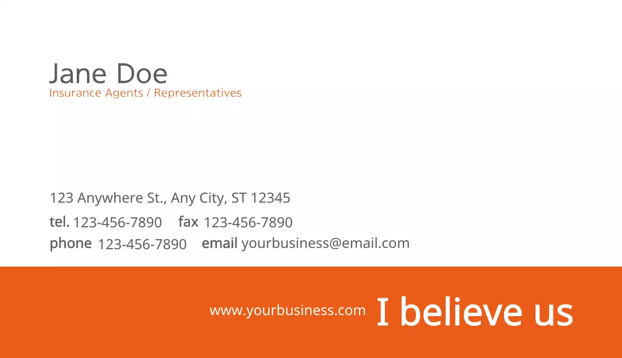 Orange Simple Business Card