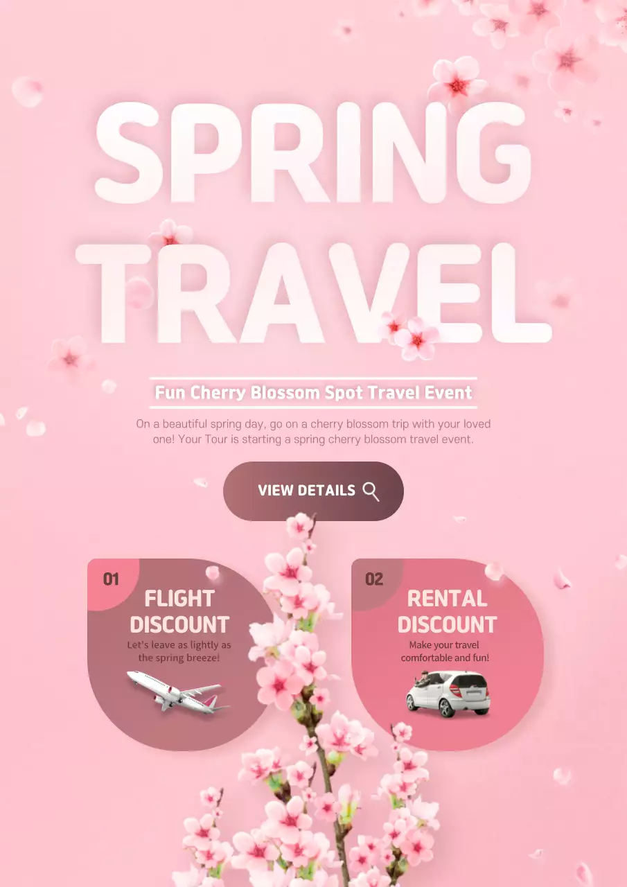 Pink Modern Travel Promotion Poster