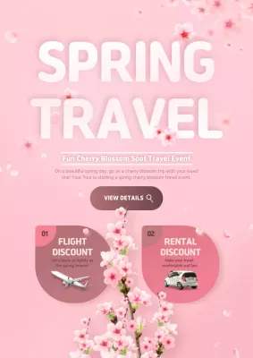 Pink Modern Travel Promotion Poster
