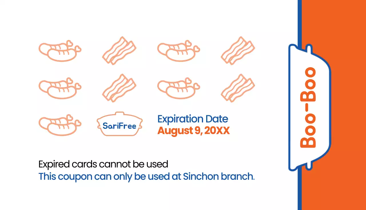 Orange Minimal Restaurant Promotion Business Card