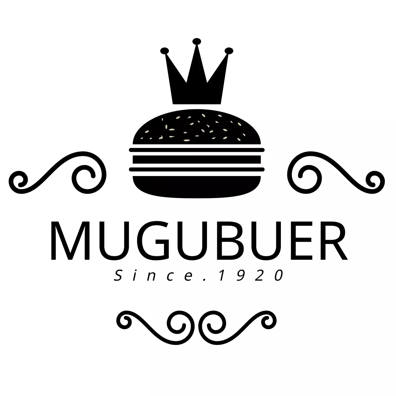 Black Classic Burger Advertisement Logo