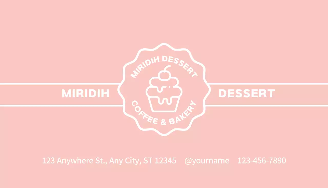 Pink Minimal Bakery Business Card