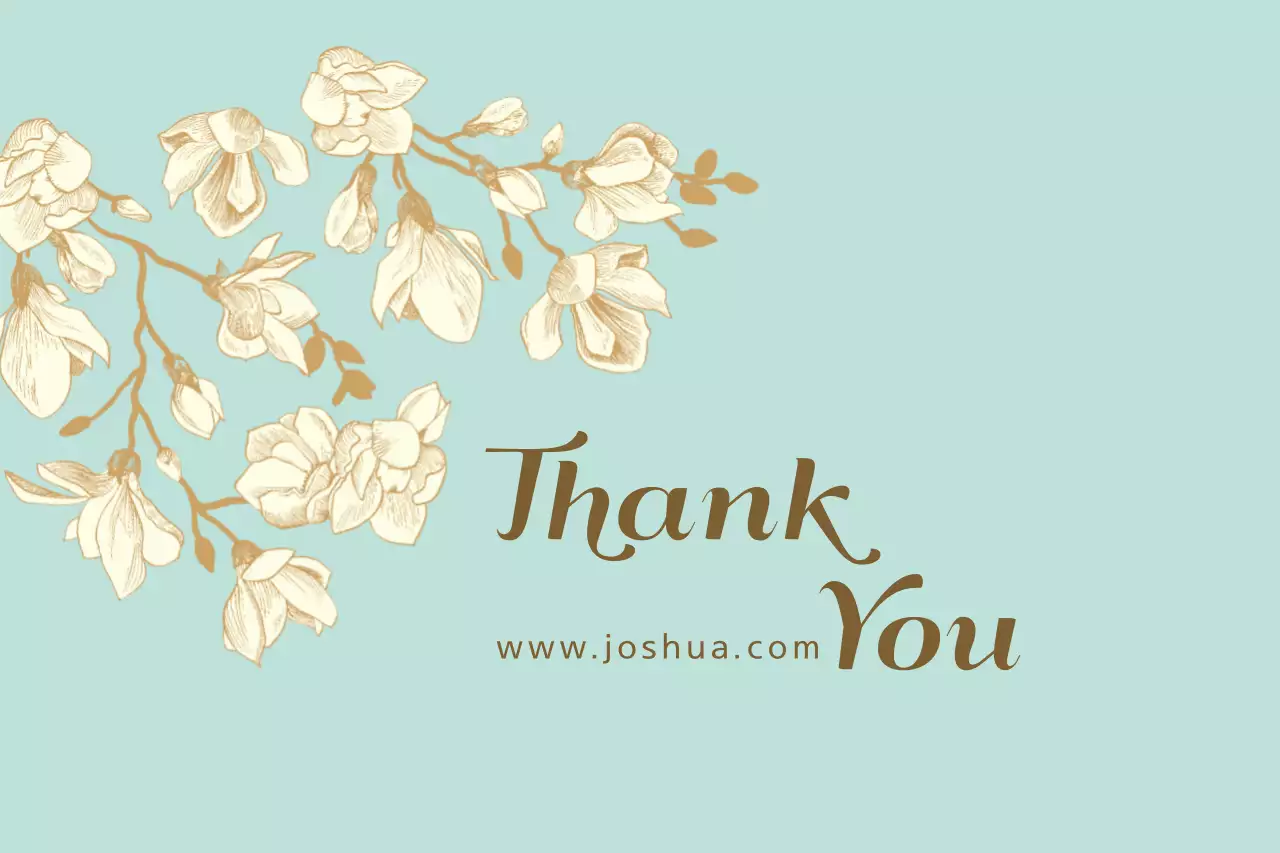 Teal Floral Thank You Card Banner