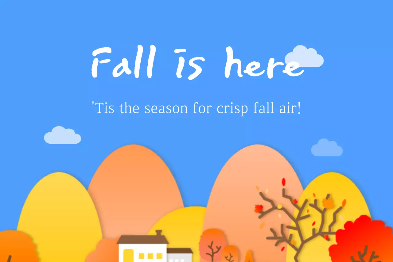 Blue Simple Fall Announcement Banner