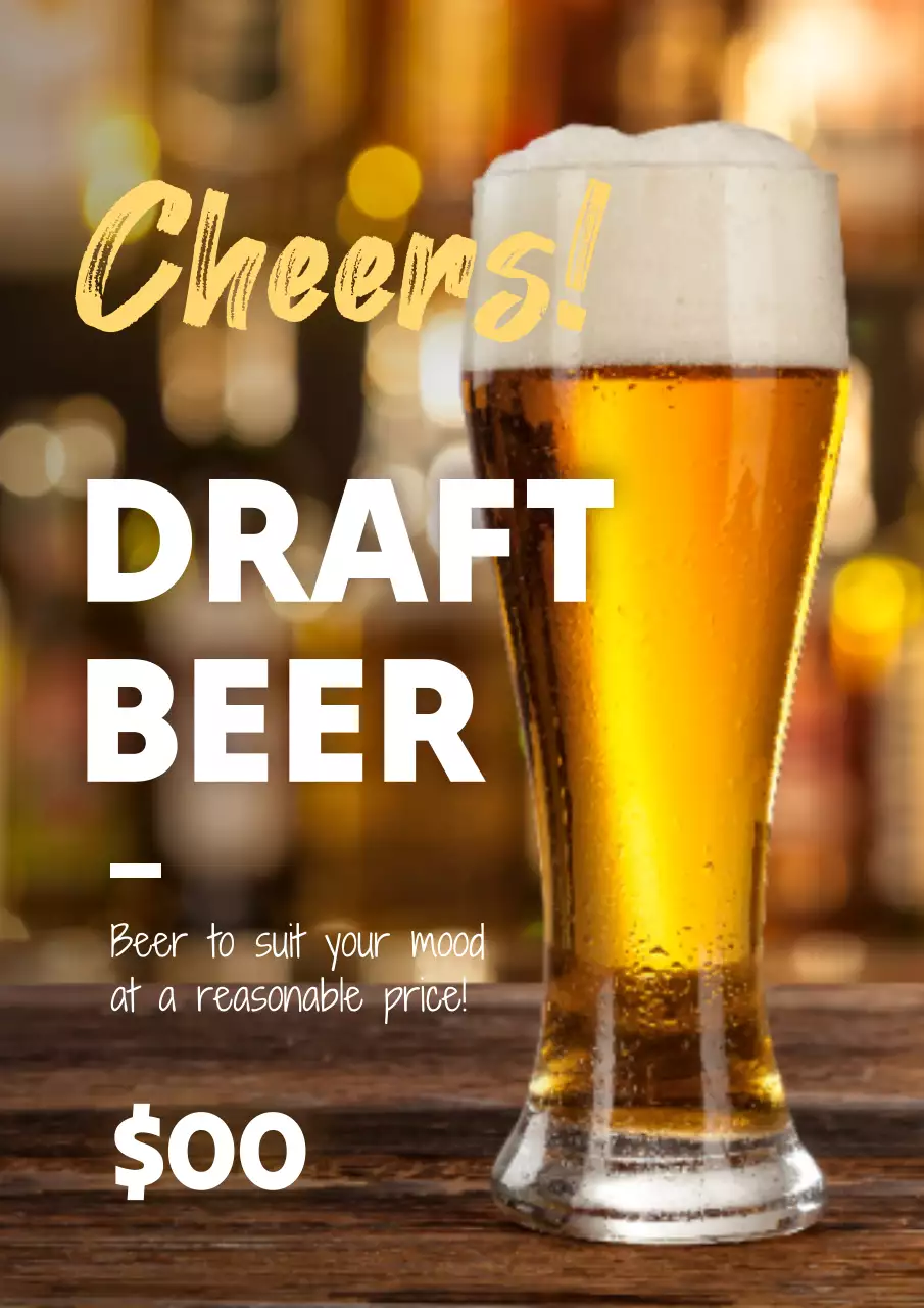 Gold Trendy Beer Promotion Poster