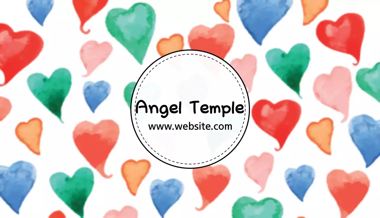 Colorful Retro Hearts Business Card