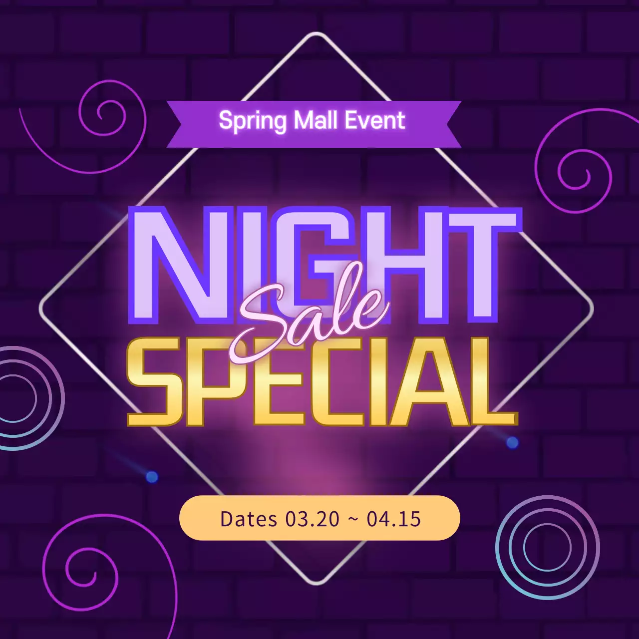 Purple Trendy Night Sale Promotion Instagram Post