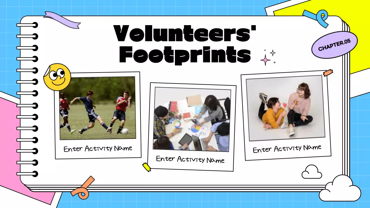 Pink Playful Volunteer Diary Presentation