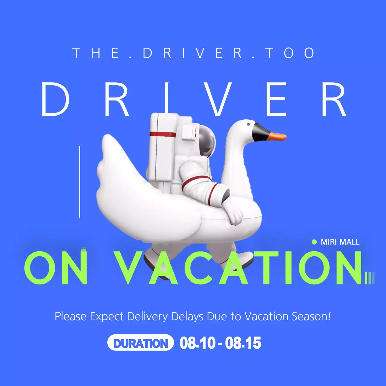 Blue Modern Vacation Notice Instagram Post