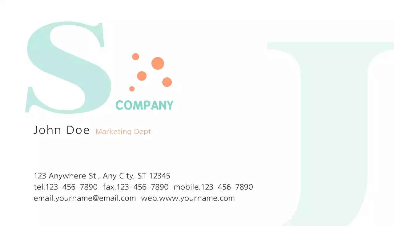 Mint Minimal Business Card