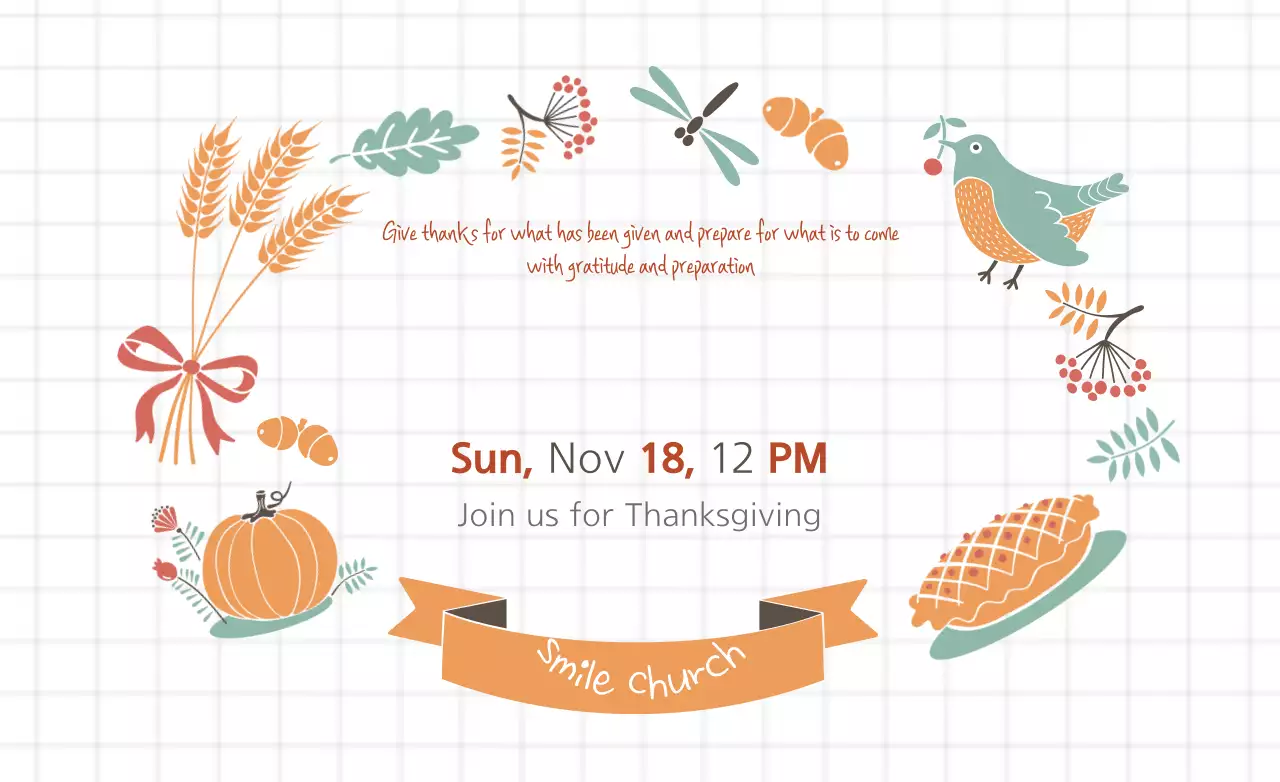 Orange Traditional Thanksgiving Invitation Banner