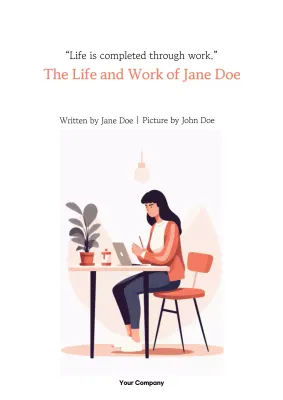 Orange Minimal Work Diary Book Cover