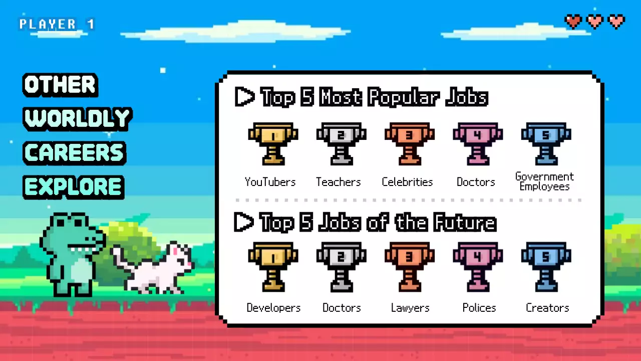 블루 레트로 커리어 가이드 프레젠테이션