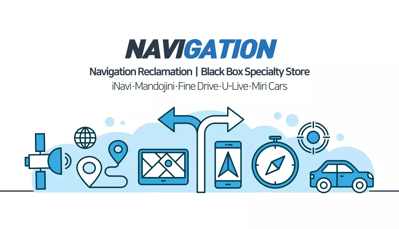 Blue Modern Navigation Promotion Business Card