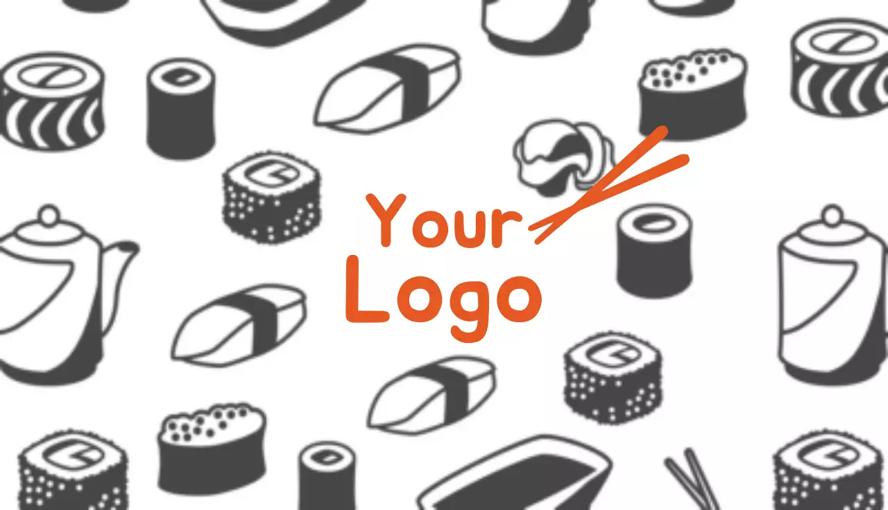 Orange Traditional Sushi Promotion Business Card