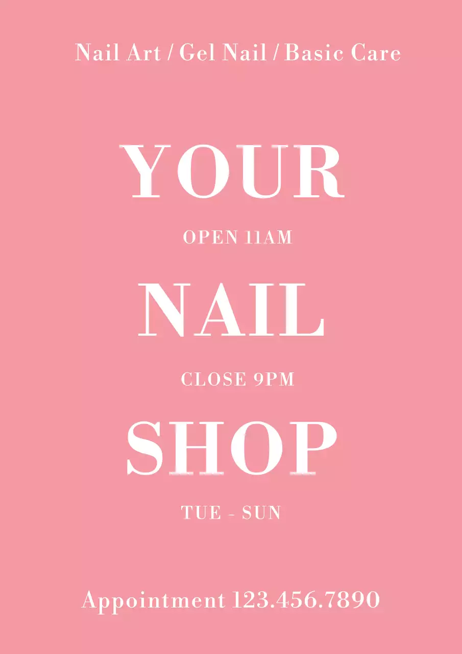 Pink Simple Nail Promotion Poster