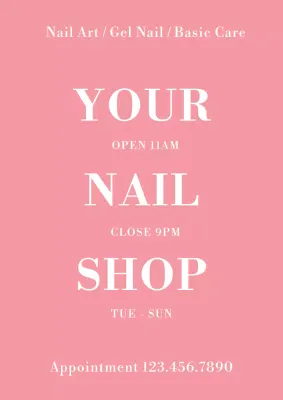 Pink Simple Nail Promotion Poster