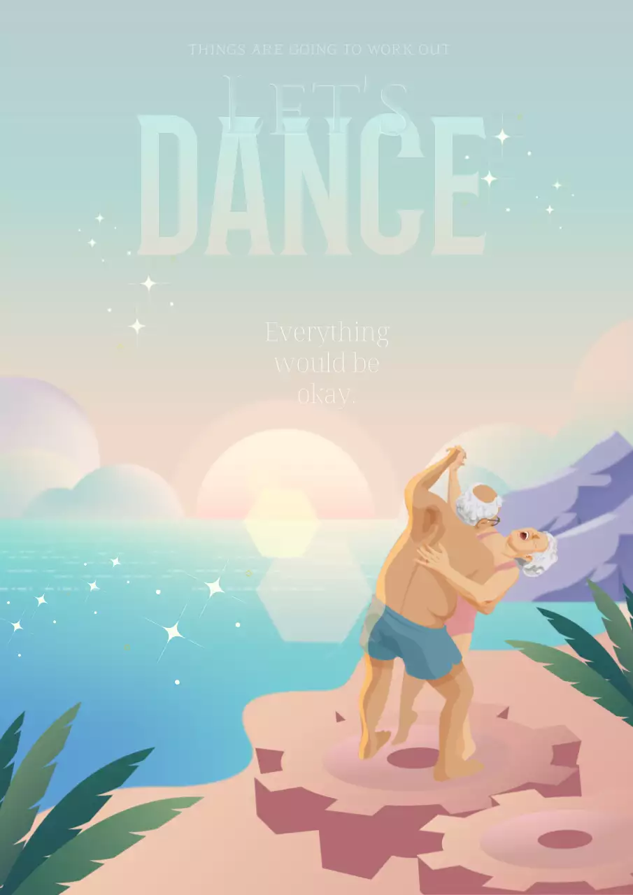 파스텔 레트로 댄스 초대 포스터