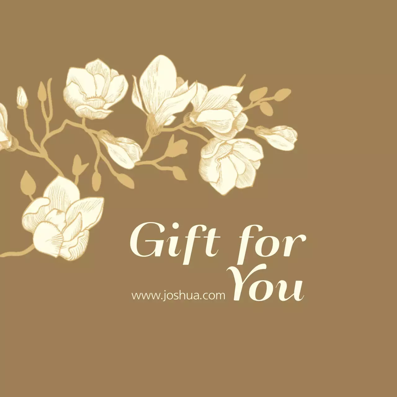 Biểu ngữ thiệp quà tặng hoa màu nâu