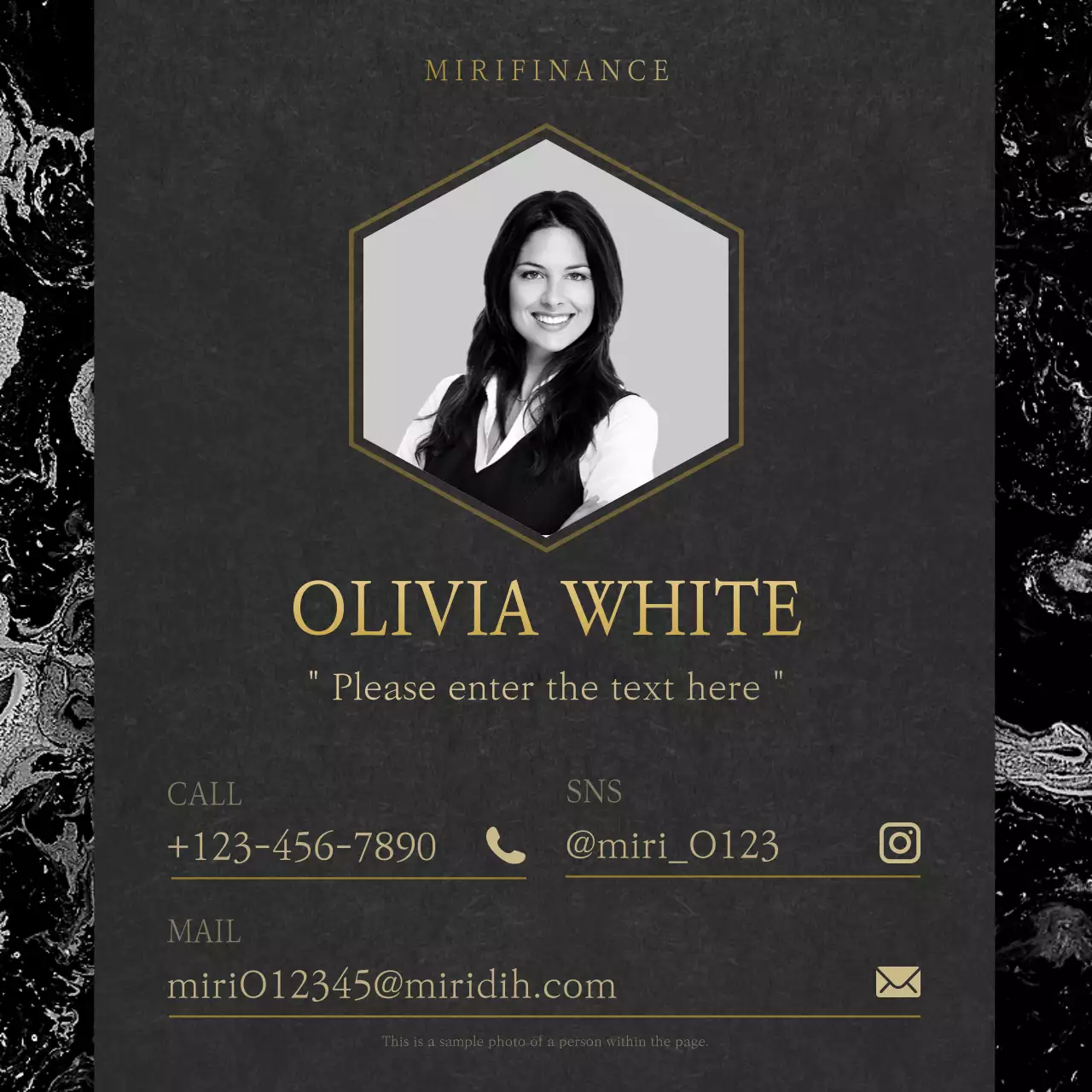 A classy mobile resume in black and gold