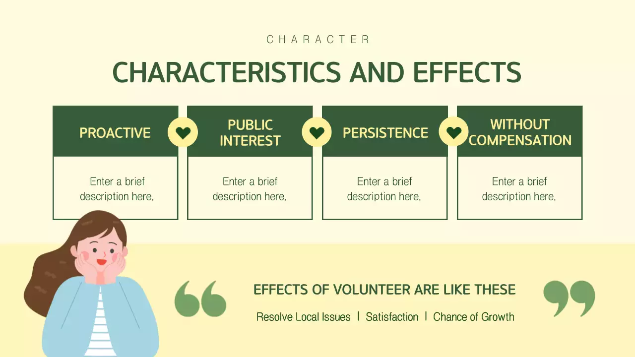 Volunteer Basics for Middle School Students in Green and Yellow