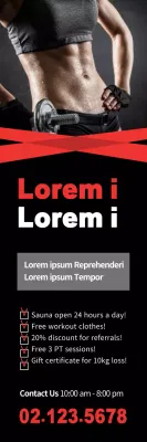 Banner de promoção de fitness moderno preto