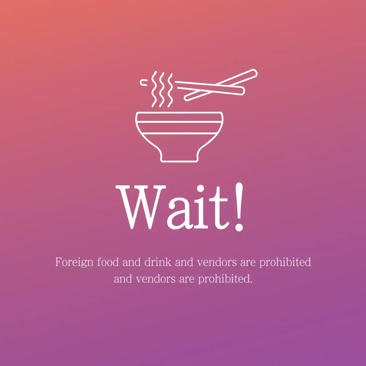 Spanduk Pemberitahuan Makanan Minimal Oranye