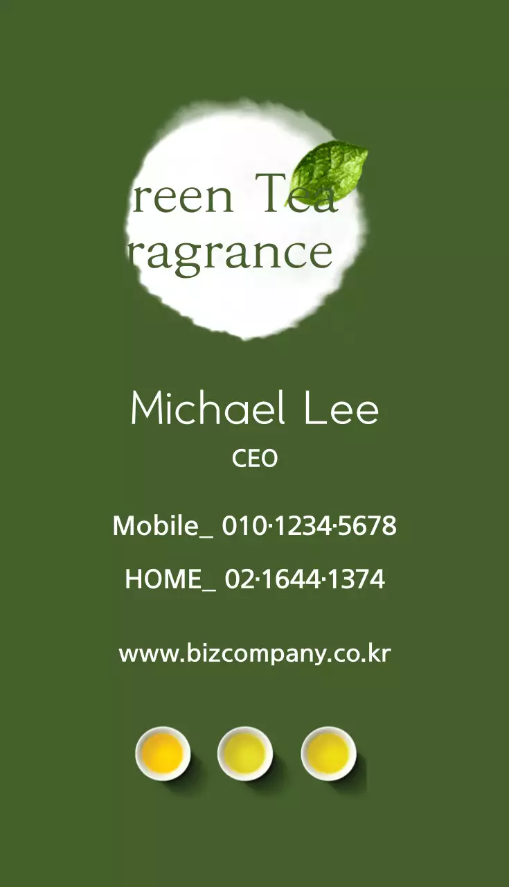 Kartu Nama Promosi Wewangian Minimalis Hijau