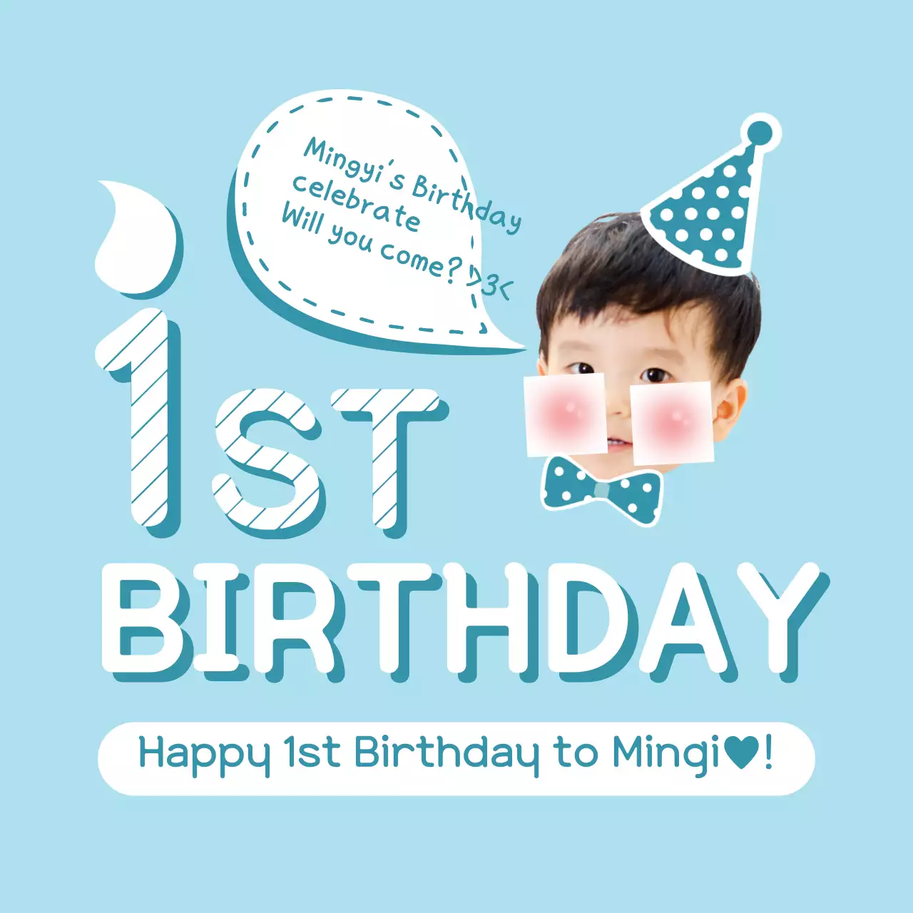 Blue Simple Birthday Invitation Banner