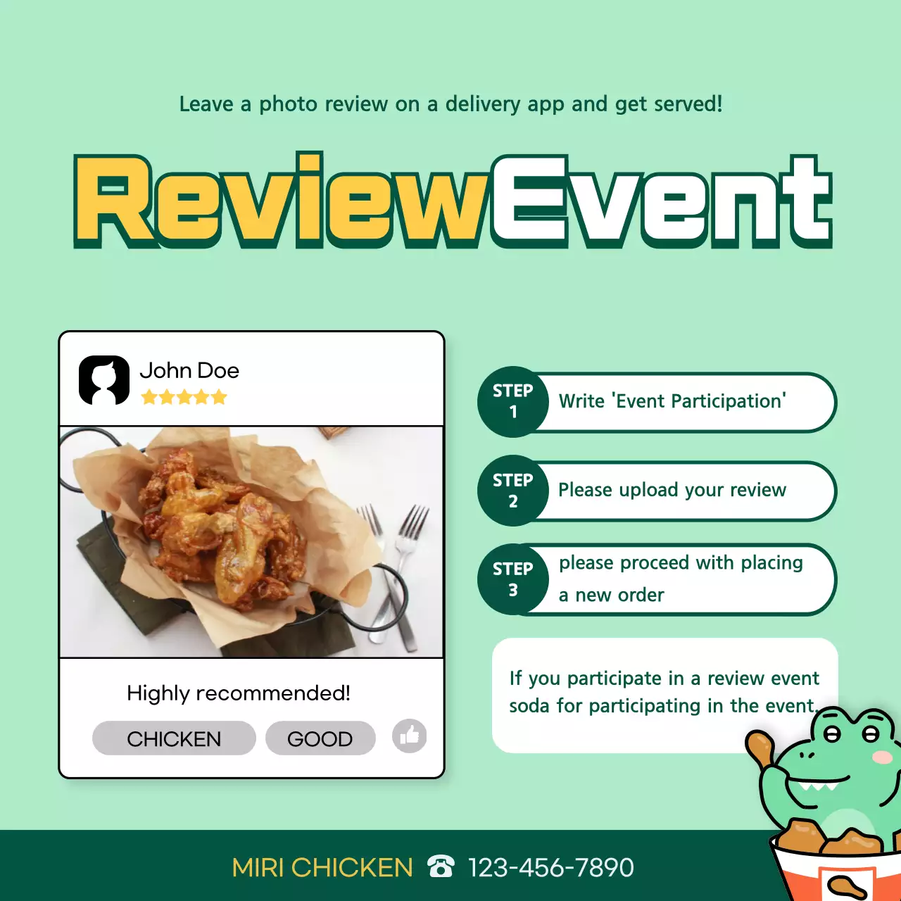 Mint Modern Review Promotion Social Media Post