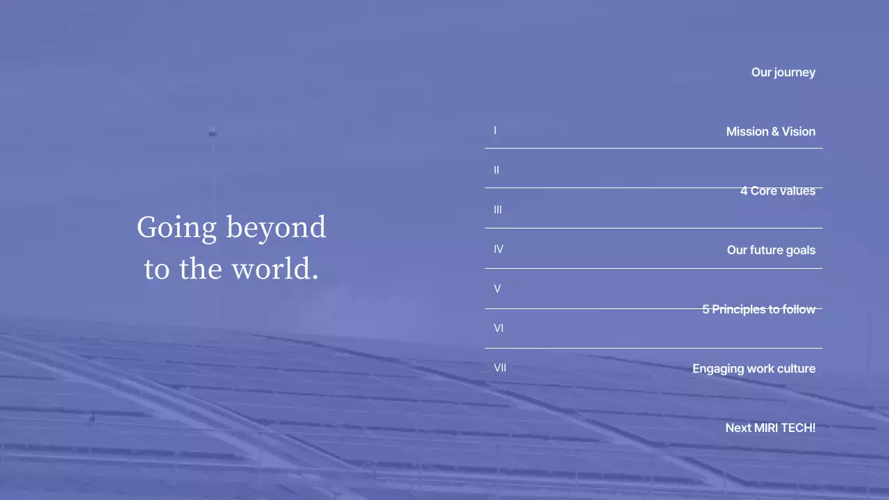 A simple event presentation in blue and gray