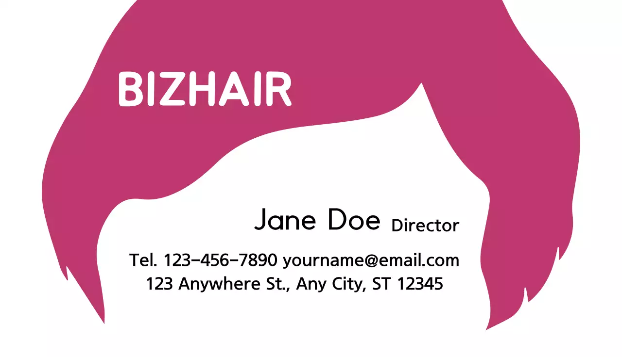 Pink Minimal Hair Business Card