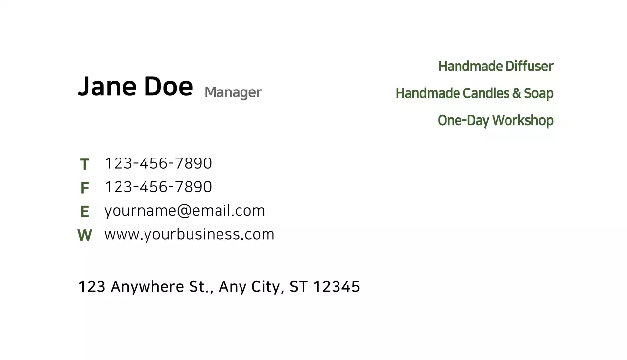 Black Floral Workshop Promotion Business Card