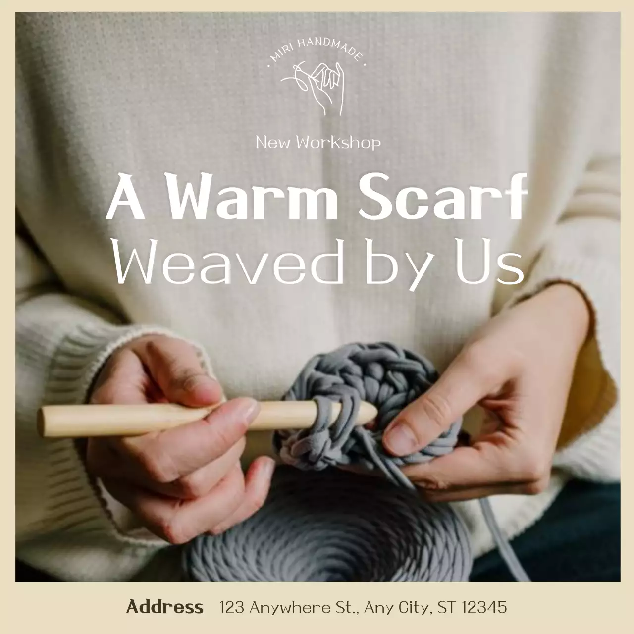 Beige Rustic Scarf Workshop Instagram Post