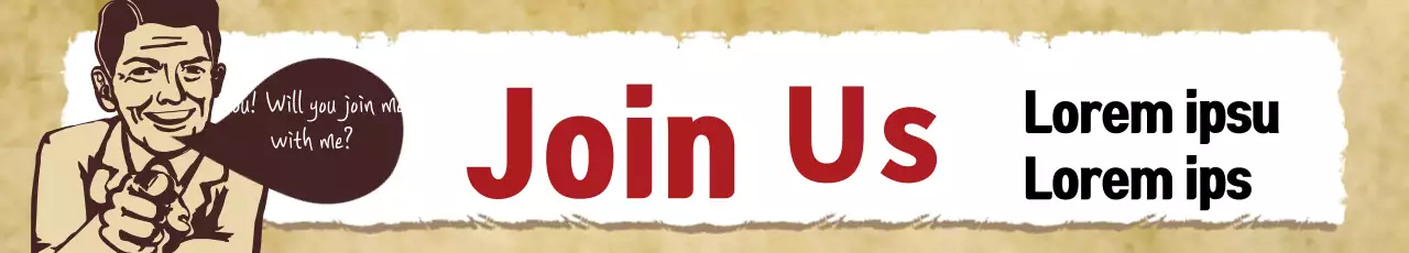 Banner de aviso de recrutamento vintage vermelho